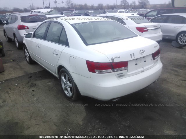 5NPEU46F57H160398 - 2007 HYUNDAI SONATA SE/LIMITED WHITE photo 3