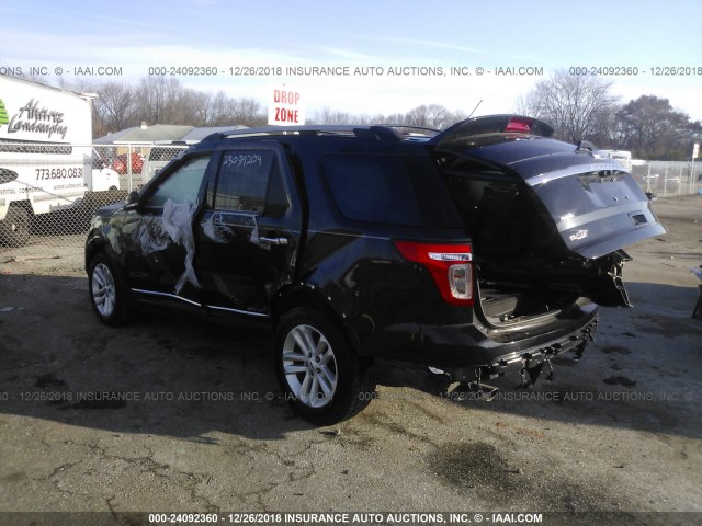 1FM5K7D99EGB80705 - 2014 FORD EXPLORER XLT BLACK photo 3