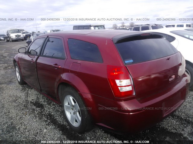 2D4FV47V17H624533 - 2007 DODGE MAGNUM SXT RED photo 3