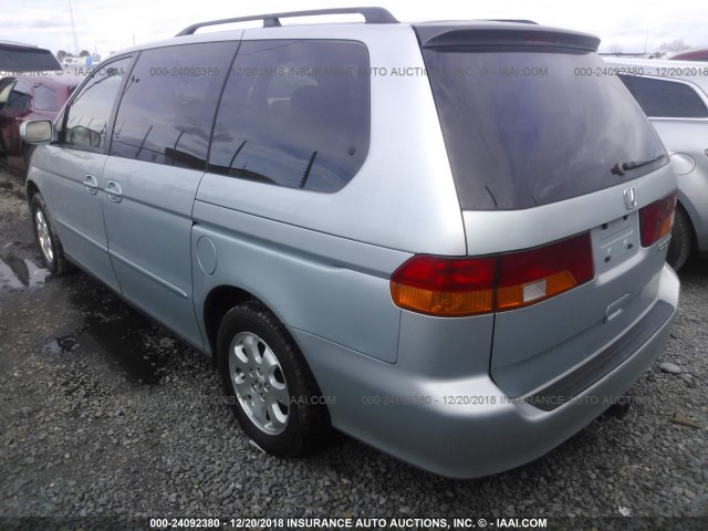 2HKRL180X2H586799 - 2002 HONDA ODYSSEY EXL BLUE photo 3