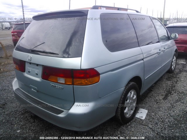 2HKRL180X2H586799 - 2002 HONDA ODYSSEY EXL BLUE photo 4