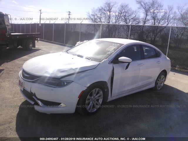 1C3CCCAB5GN185038 - 2016 CHRYSLER 200 LIMITED WHITE photo 2