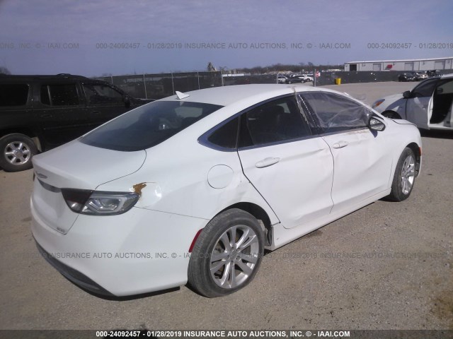 1C3CCCAB5GN185038 - 2016 CHRYSLER 200 LIMITED WHITE photo 4