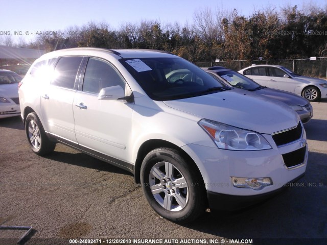 1GNKRGED1CJ186897 - 2012 CHEVROLET TRAVERSE LT WHITE photo 1