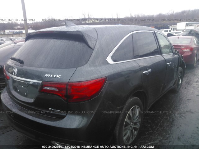 5FRYD4H4XGB046127 - 2016 ACURA MDX TECHNOLOGY GRAY photo 4