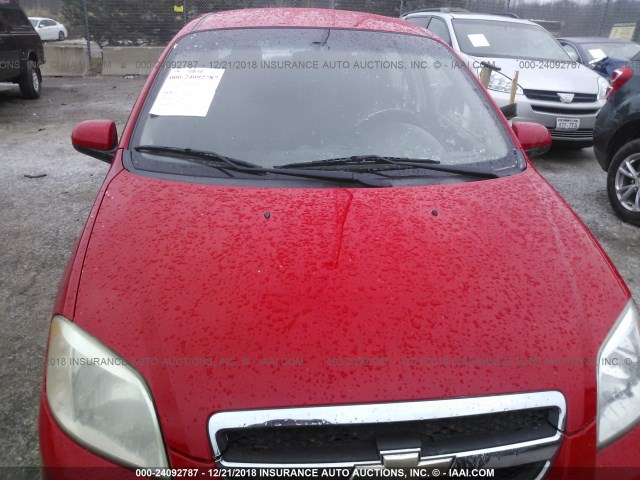 KL1TD5DE2BB116397 - 2011 CHEVROLET AVEO LS/LT წითელი ფოტო 6