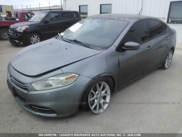 1C3CDFBA9DD151027 - 2013 DODGE DART SXT GRAY photo 2