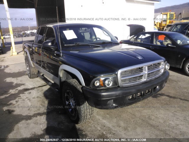 1D7HG38K24S603554 - 2004 DODGE DAKOTA QUAD SPORT BLACK photo 1