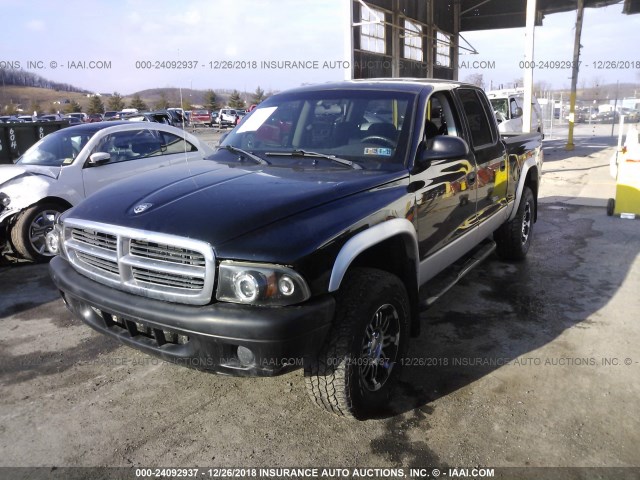 1D7HG38K24S603554 - 2004 DODGE DAKOTA QUAD SPORT BLACK photo 2