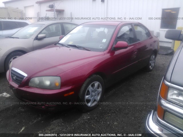 KMHDN46D84U887507 - 2004 HYUNDAI ELANTRA GLS/GT RED photo 2