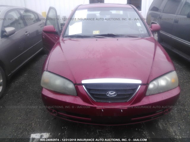 KMHDN46D84U887507 - 2004 HYUNDAI ELANTRA GLS/GT RED photo 6