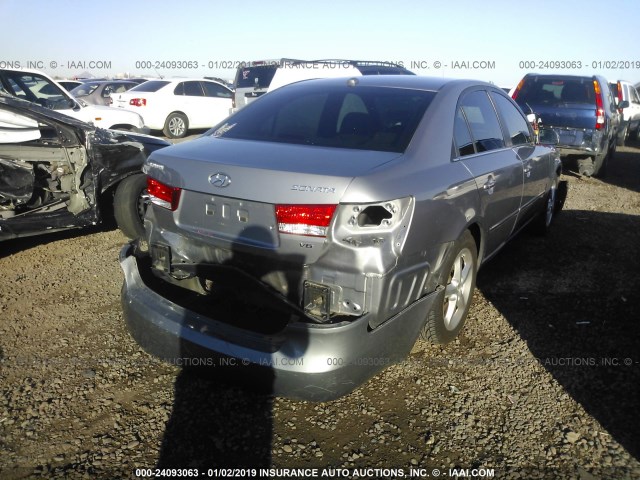 5NPEU46FX7H270735 - 2007 HYUNDAI SONATA SE/LIMITED GRAY photo 4