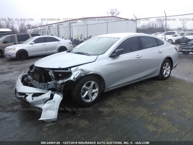 1G1ZB5ST4HF193292 - 2017 CHEVROLET MALIBU LS SILVER photo 2