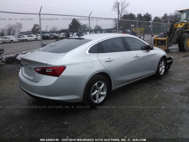 1G1ZB5ST4HF193292 - 2017 CHEVROLET MALIBU LS SILVER photo 4