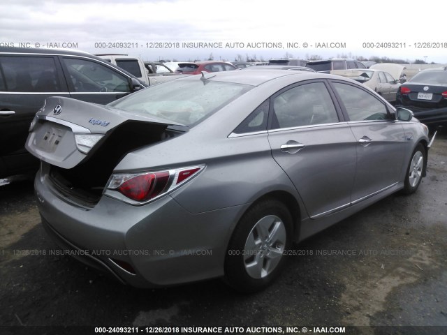 KMHEC4A41CA056433 - 2012 HYUNDAI SONATA HYBRID SILVER photo 4