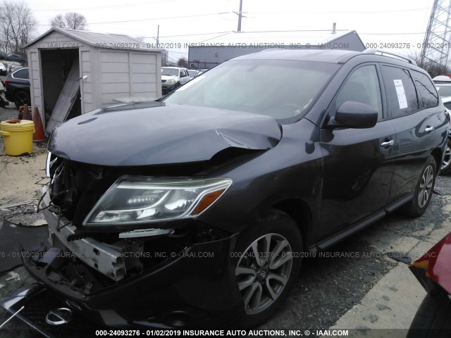 5N1AR2MN5DC611265 - 2013 NISSAN PATHFINDER S/SV/SL/PLATINUM GRAY photo 2