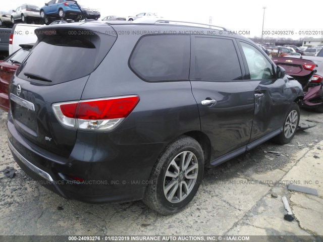 5N1AR2MN5DC611265 - 2013 NISSAN PATHFINDER S/SV/SL/PLATINUM GRAY photo 4