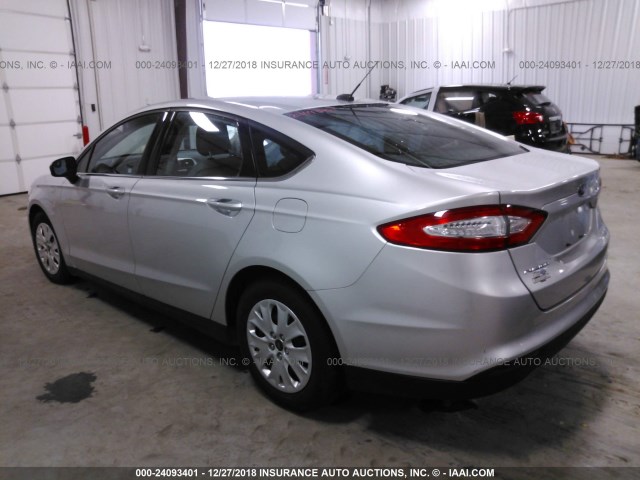 3FA6P0G70DR192055 - 2013 FORD FUSION S SILVER photo 3