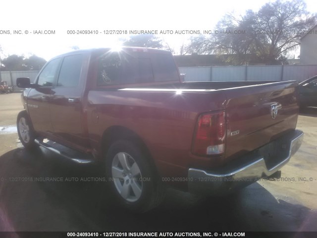 1C6RD6LT9CS101042 - 2012 DODGE RAM 1500 SLT RED photo 3