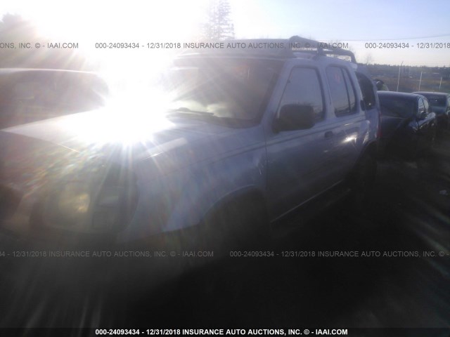 5N1ED28Y02C552854 - 2002 NISSAN XTERRA XE/SE SILVER photo 2