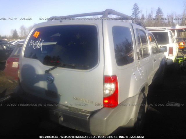 5N1ED28Y02C552854 - 2002 NISSAN XTERRA XE/SE SILVER photo 4