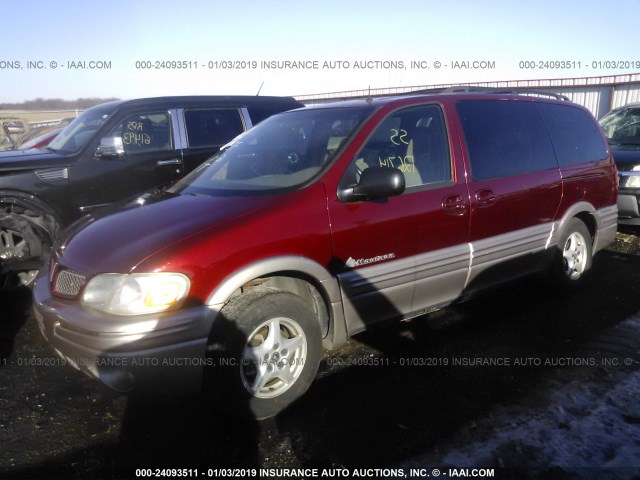 1GMDX03E01D212116 - 2001 PONTIAC MONTANA RED photo 2