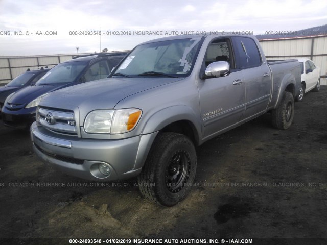 5TBDT44195S491362 - 2005 TOYOTA TUNDRA DOUBLE CAB SR5 SILVER photo 2