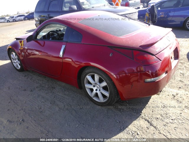 JN1AZ34E24M155202 - 2004 NISSAN 350Z COUPE RED photo 3