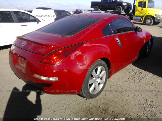 JN1AZ34E24M155202 - 2004 NISSAN 350Z COUPE RED photo 4