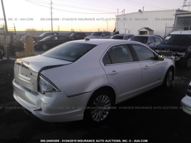 3FADP0L38AR412614 - 2010 FORD FUSION HYBRID WHITE photo 4