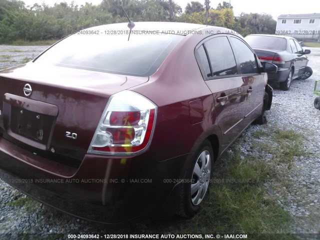 3N1AB61E87L700943 - 2007 NISSAN SENTRA 2.0/2.0S/2.0SL RED photo 4