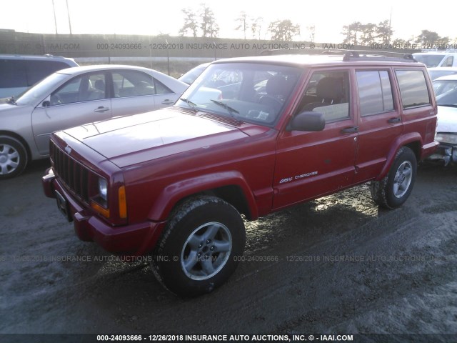 1J4FF68S9XL541715 - 1999 JEEP CHEROKEE SPORT/CLASSIC RED photo 2