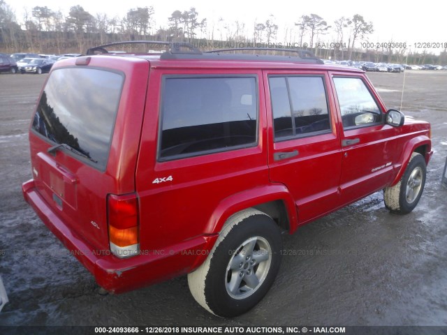 1J4FF68S9XL541715 - 1999 JEEP CHEROKEE SPORT/CLASSIC RED photo 4