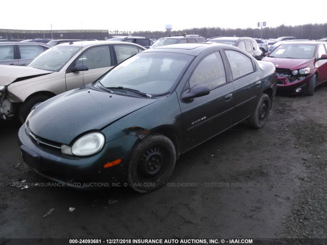 1B3ES46C2YD823351 - 2000 DODGE NEON ES GREEN photo 2