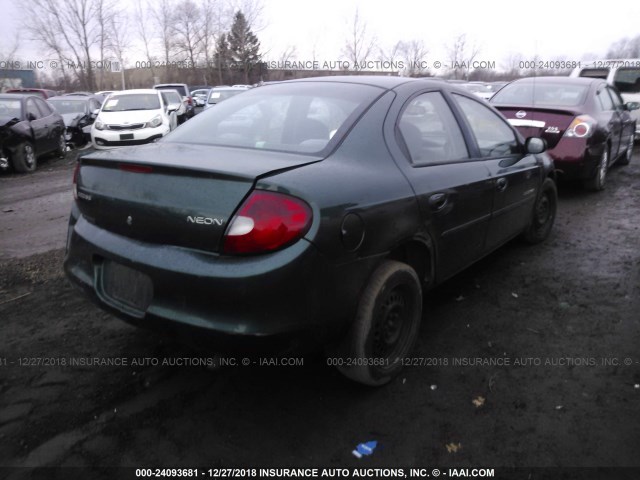 1B3ES46C2YD823351 - 2000 DODGE NEON ES GREEN photo 4