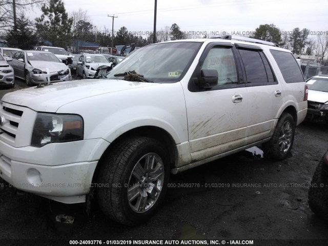 1FMJU2A57AEB03706 - 2010 FORD EXPEDITION LIMITED WHITE photo 2