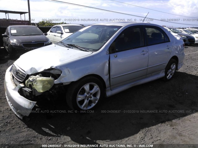 2T1BY30E15C349955 - 2005 TOYOTA COROLLA XRS SILVER photo 2