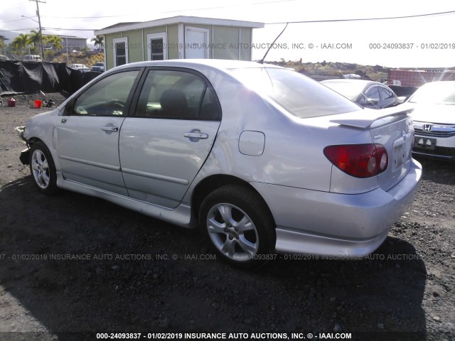 2T1BY30E15C349955 - 2005 TOYOTA COROLLA XRS SILVER photo 3