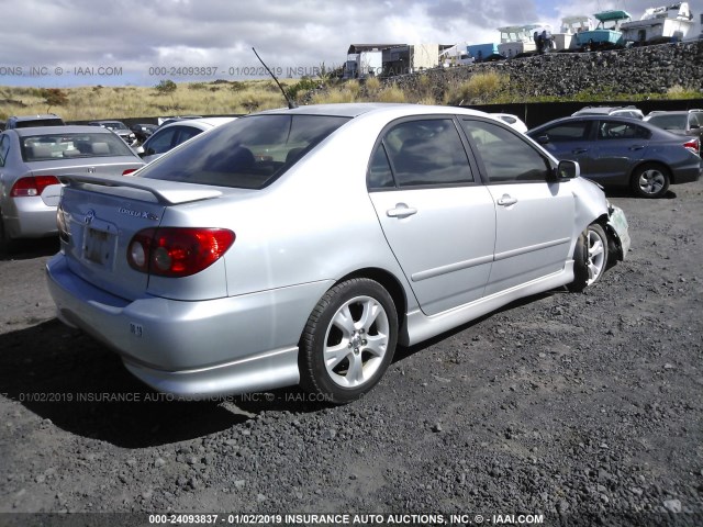 2T1BY30E15C349955 - 2005 TOYOTA COROLLA XRS SILVER photo 4