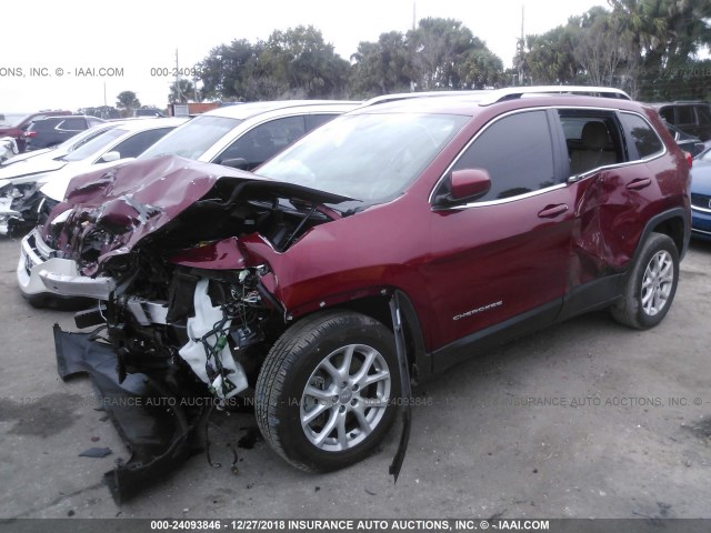 1C4PJLCS0FW531313 - 2015 JEEP CHEROKEE LATITUDE RED photo 2