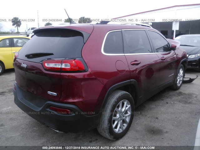 1C4PJLCS0FW531313 - 2015 JEEP CHEROKEE LATITUDE RED photo 4