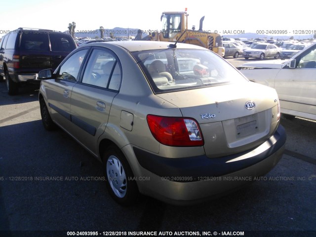 KNADE223896440738 - 2009 KIA RIO LX/SX GOLD photo 3