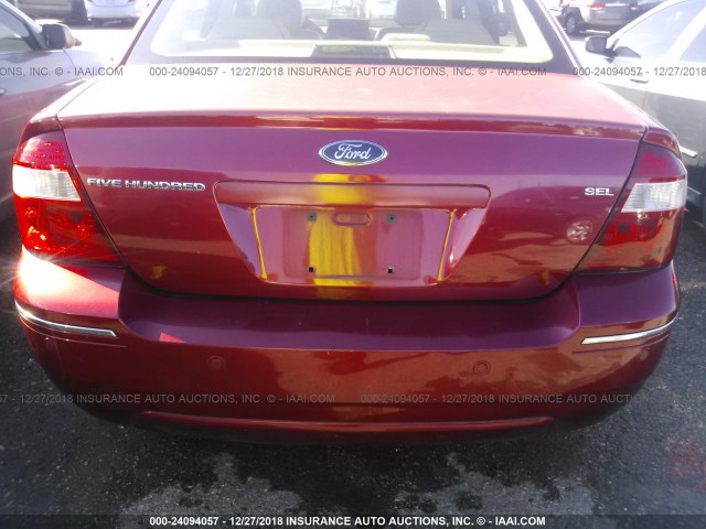 1FAFP24166G110013 - 2006 FORD FIVE HUNDRED SEL MAROON photo 6