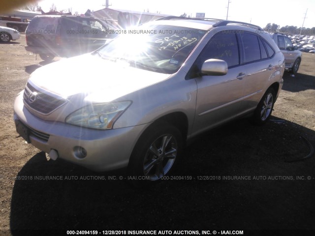 JTJGW31UX72002897 - 2007 LEXUS RX 400H GOLD photo 2