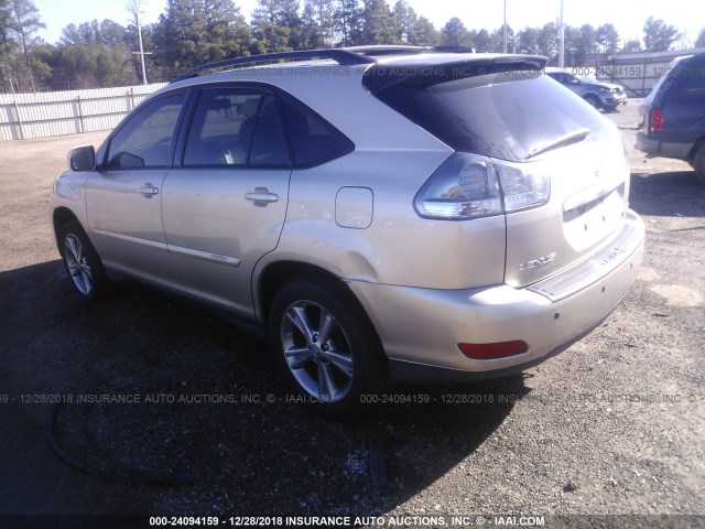 JTJGW31UX72002897 - 2007 LEXUS RX 400H GOLD photo 3