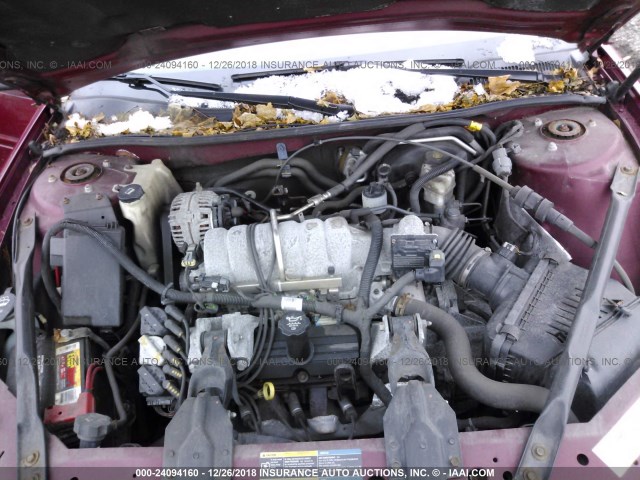 2G2WP552X61140359 - 2006 PONTIAC GRAND PRIX წითელი ფოტო 10