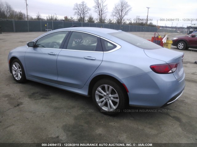 1C3CCCAB6FN669931 - 2015 CHRYSLER 200 LIMITED BLUE photo 3