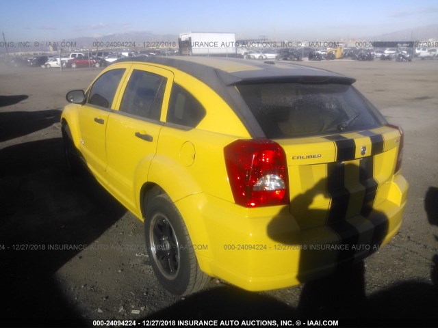 1B3HB48B67D566355 - 2007 DODGE CALIBER SXT YELLOW photo 3