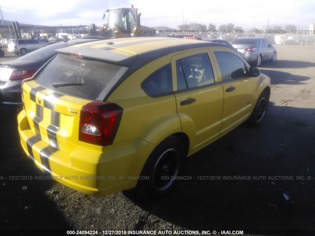 1B3HB48B67D566355 - 2007 DODGE CALIBER SXT YELLOW photo 4