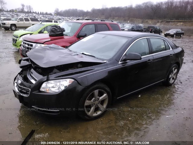1G1ZC5E11BF261448 - 2011 CHEVROLET MALIBU 1LT BLACK photo 2